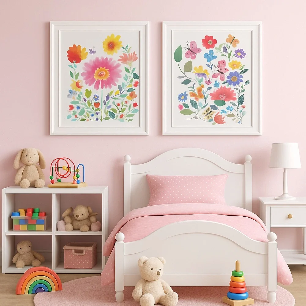 Framed Butterfly Garden Friends Art Print